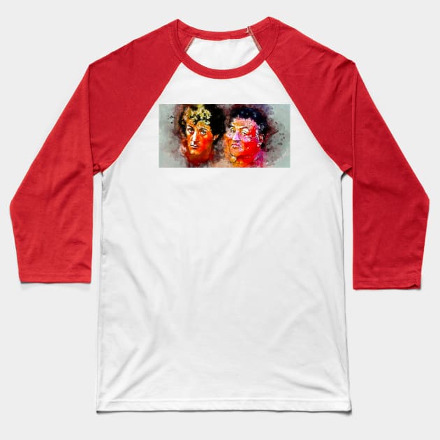 Stallone Portraits Baseball T-Shirt by danieljanda